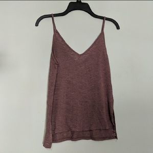 Dusty Pink Double V Neck Tank Top